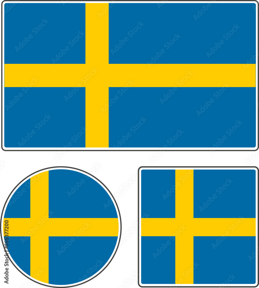 State flag of Sweden. Blue yellow vector illustration. State flag of Sweden. Blue yellow vector illustration.