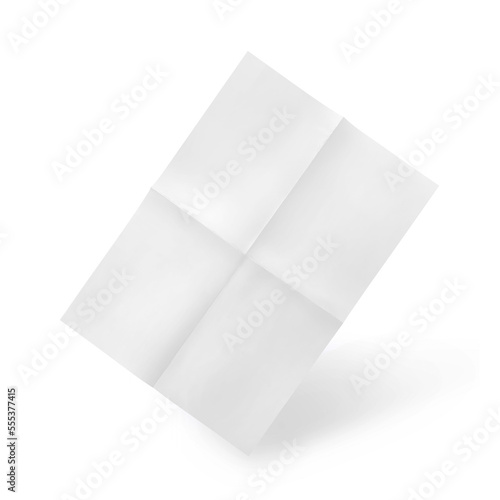 White fold paper mockup with cast shadow