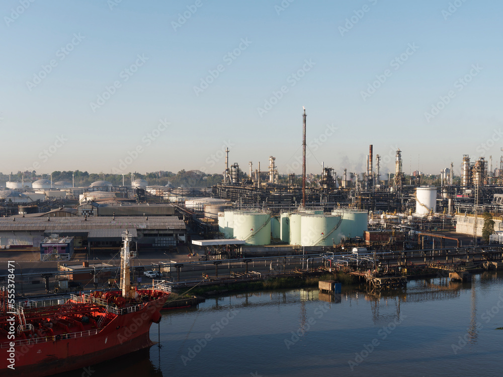 Oil refinery in Campana City, Buenos Aires, Argentina.