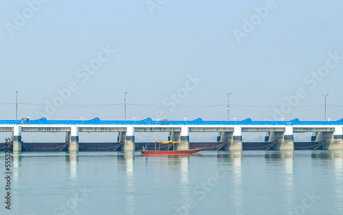 Beautiful landscape view of Teesta Barrage, one of the most scenic places in Bangladesh. Bangladesh tourism. Teesta Barrage, West Bengal's multipurpose water taming project on Teesta. photo