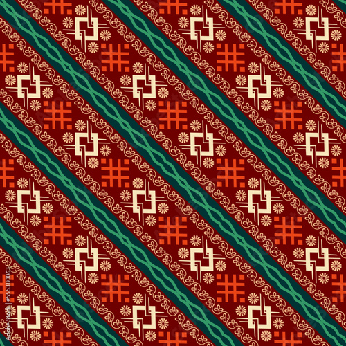Illustrated turkish or persian carpet original design, tribal texture.