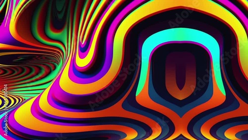 A trippy acid, dmt stripy pattern background. Vivid colors with a flowing moving pattern photo