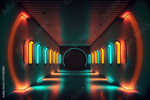 Abstract light tunnel, corr...
