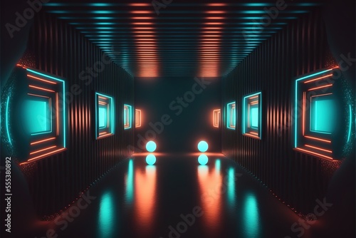 Abstract light tunnel, corr...