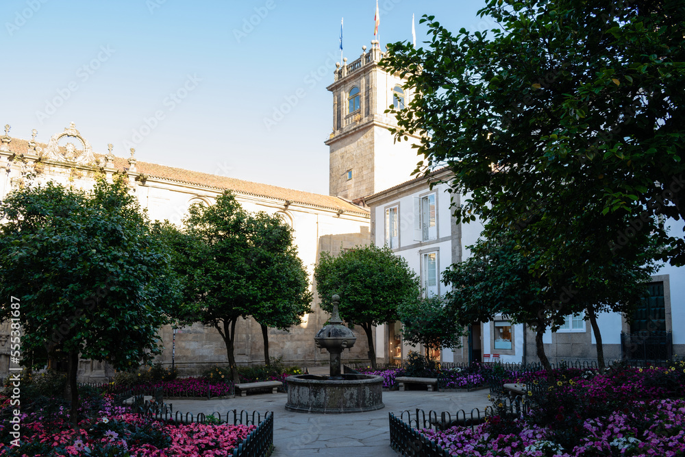 View Of The Plaza De Fonseca In Santiago De Compostela - Spain