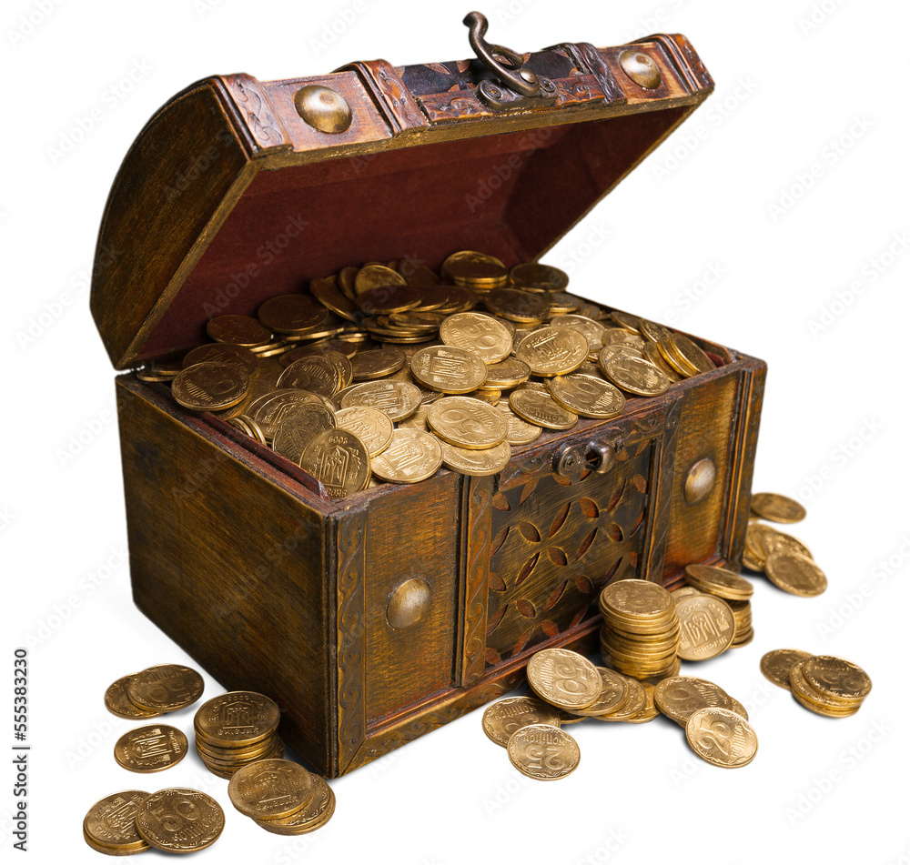 Treasure chest gold coins hi-res stock photography and images - Alamy