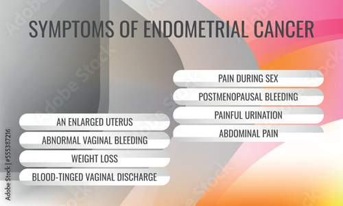 symptoms of Endometrial cancer. Vector illustration for medical journal or brochure.