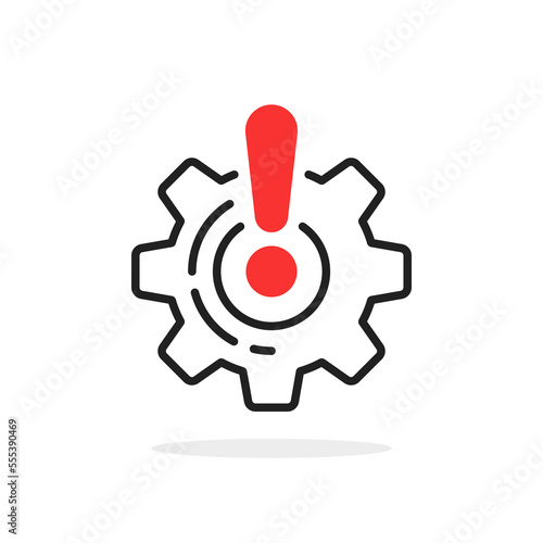 thin line broken gear like disruption or malfunction