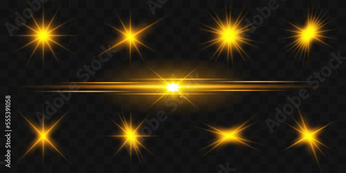 Line shiny light effect vector illustration on transparent background