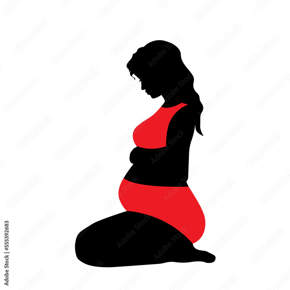 Silhouette of a pregnant woman. Silhouette of a pregnant woman.