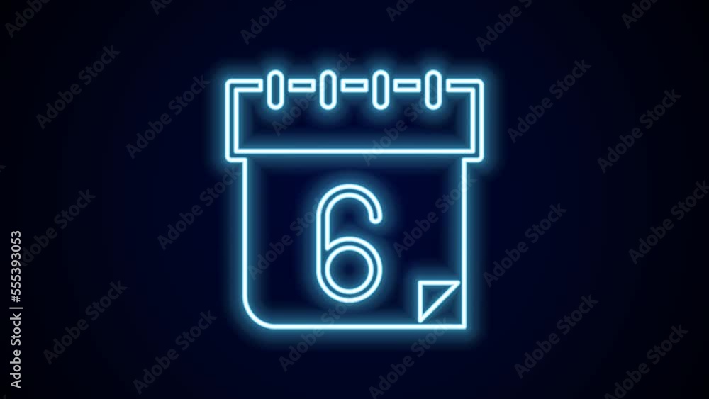 Glowing neon line Calendar icon isolated on black background. Event reminder symbol. 4K Video motion graphic animation Glowing neon line Calendar icon isolated on black background. Event reminder symbol. 4K Video motion graphic animation