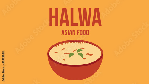 Halwa Asian food Vector
