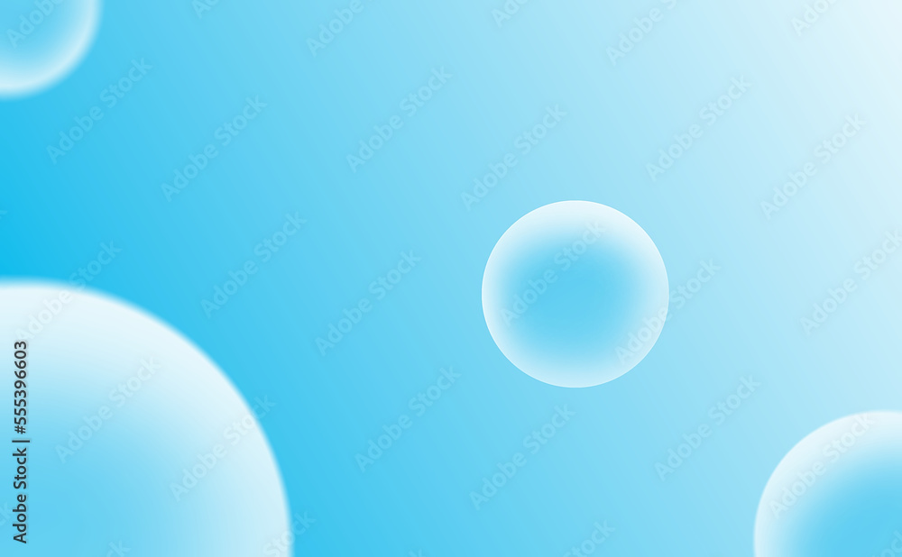 light blue bubbles gradient on blue background,depth of field