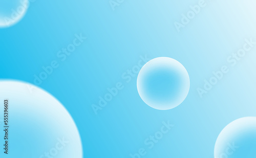 light blue bubbles gradient on blue background depth of field