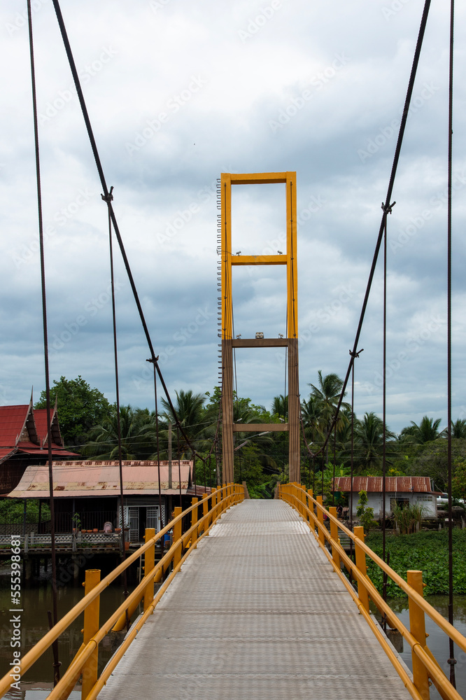 view of yellow bridge in Thailand