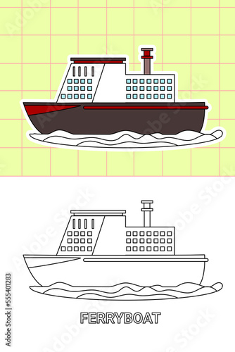 colouring page of all kind transportation