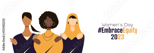 Women's Day 2023 banner. #EmbraceEquity