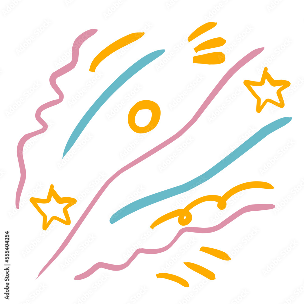 Fototapeta premium Confetti party popper hand drawn