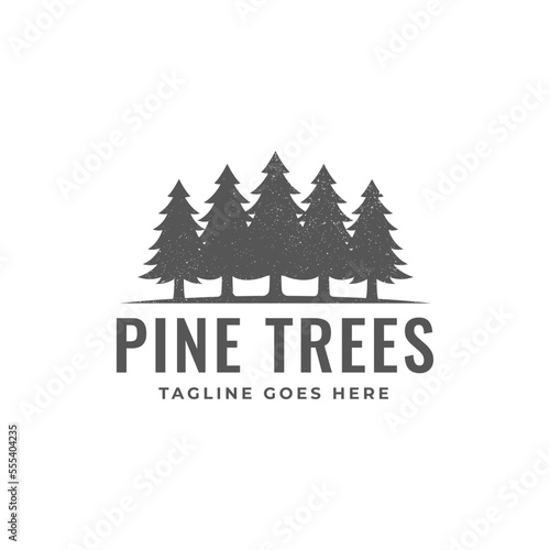 pine tree vintage logo vector template
