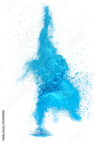 Abstract powder splatted. Colorful powder explosion on white background. Colorful dust explode.