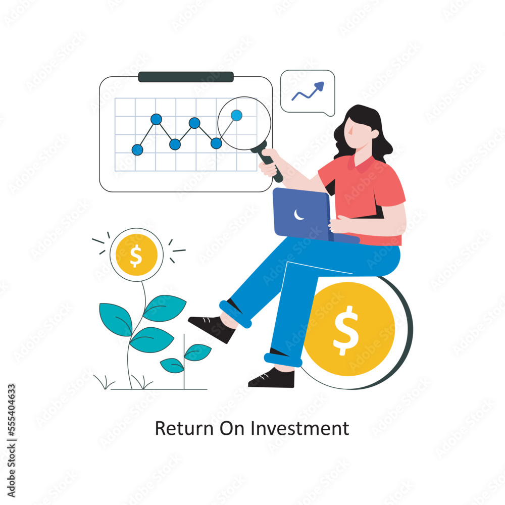 Return On Investment Flat Style Design Vector illustration. Stock illustration