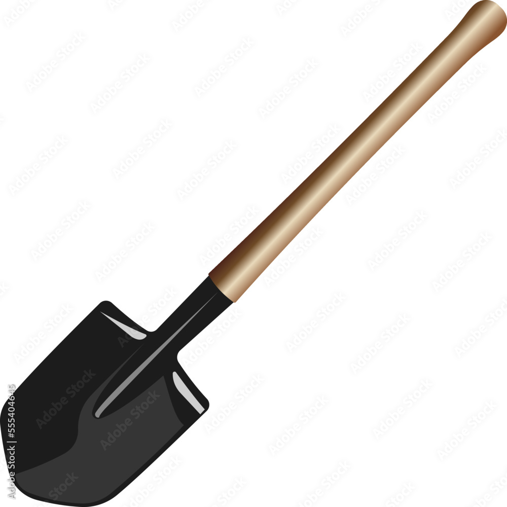 Shovel with a long handle. Digging tool. Shovel with a long handle. Digging tool.