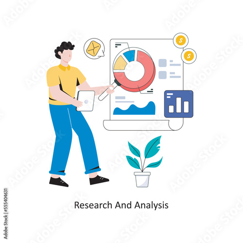 Research And Analysis Flat Style Design Vector illustration. Stock illustration