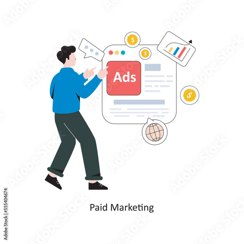 Paid Marketing Flat Style Design Vector illustration. Stock illustration