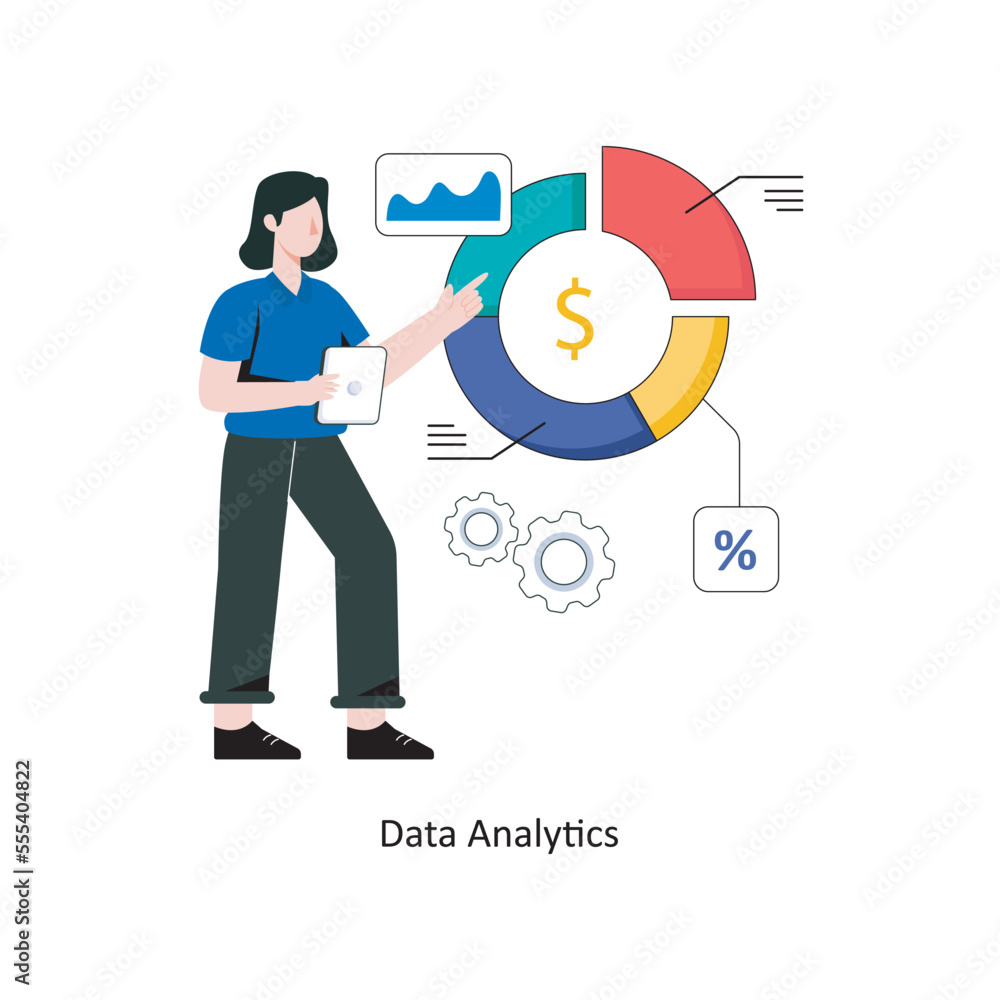 Data Analytics Flat Style Design Vector illustration. Stock illustration