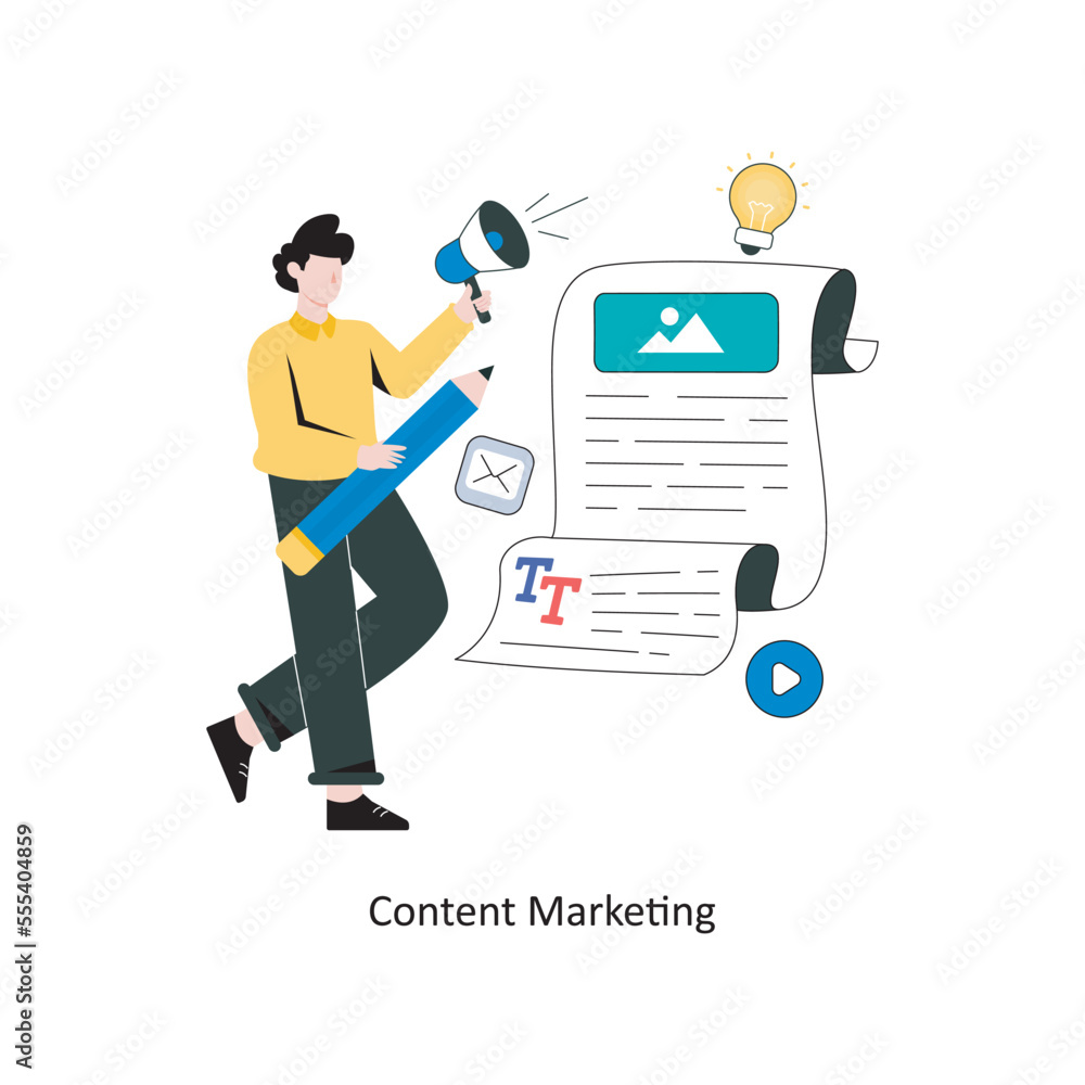 Content Marketing Flat Style Design Vector illustration. Stock illustration