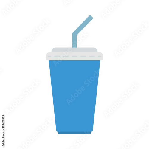 Soda paper cup icon. Fast food symbol. Disposable cup isolated on a white background.