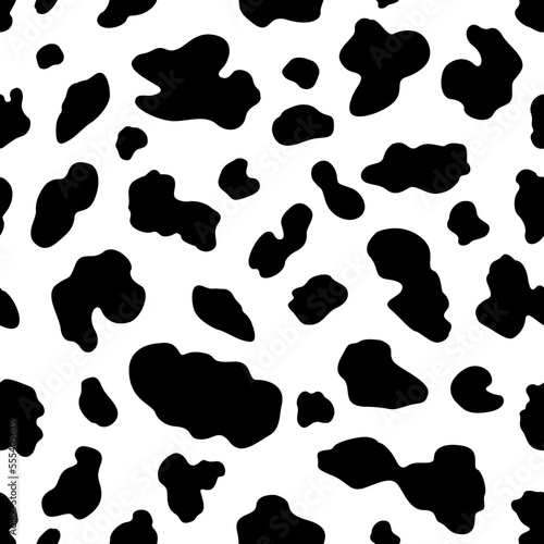 Cow Animal Print. Dalmatian spots seamless pattern. animal pattern. cow print. good for background, fabric, fashion, dress, costume, fur, coat, textile, wallpaper.