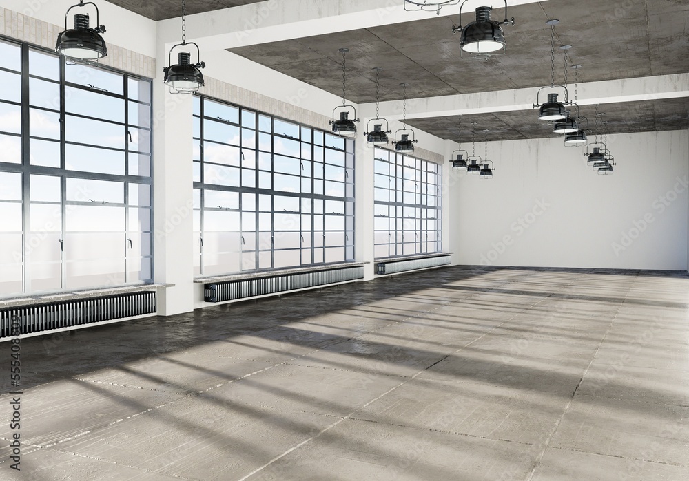 Obraz premium Pure white minimalist interior design 3d rendering