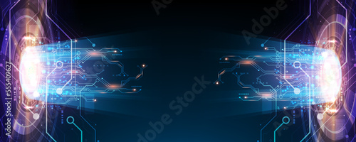 abstract background image Communication network concept. Circuit board. High technology. sci fi technology