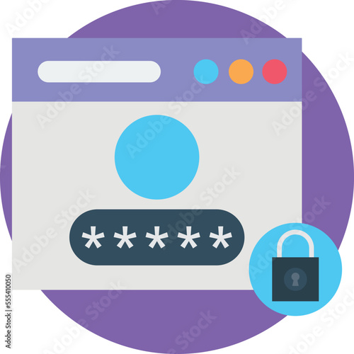 Website Password Vector Icon
