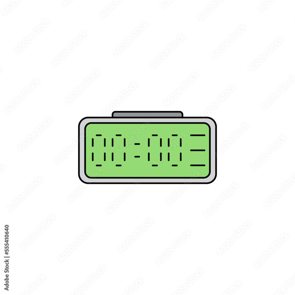 Digital Alarm clock icon in color, isolated on white background Digital Alarm clock icon in color, isolated on white background