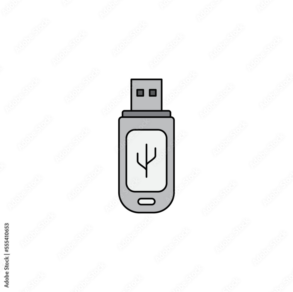 USB Bluetooth icon in color, isolated on white background USB Bluetooth icon in color, isolated on white background