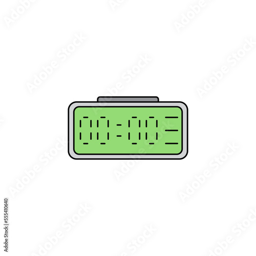 Digital Alarm clock icon in color, isolated on white background 
