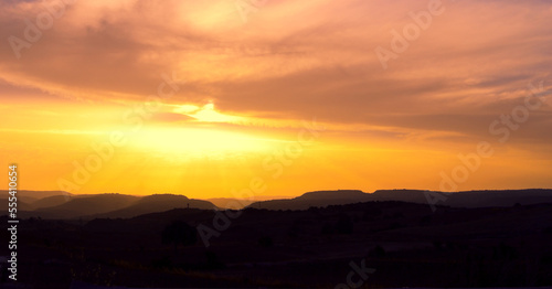 Wallpaper Mural Beautiful view of the sunset over the mountains. Torontodigital.ca