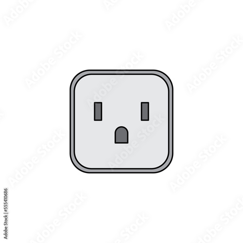 Wall power socket icon in color, isolated on white background 