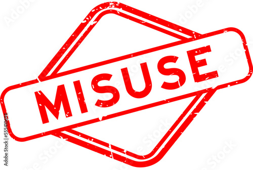 Grunge red misuse word rubber seal stamp on white background