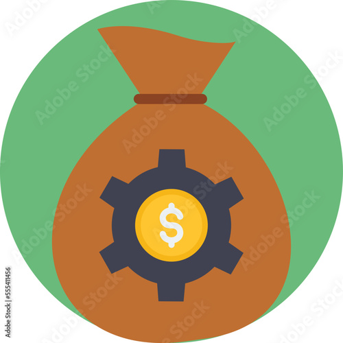 Dollar Sack Setting Vector Icon
