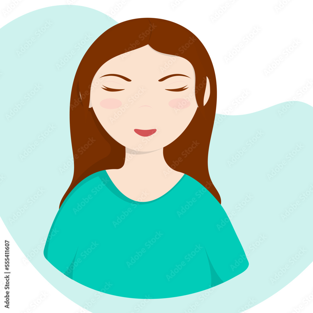 Girl in a simple flat style. A simple picture of a girl. Avatar, girl icon. Girl in a simple flat style. A simple picture of a girl. Avatar, girl icon.