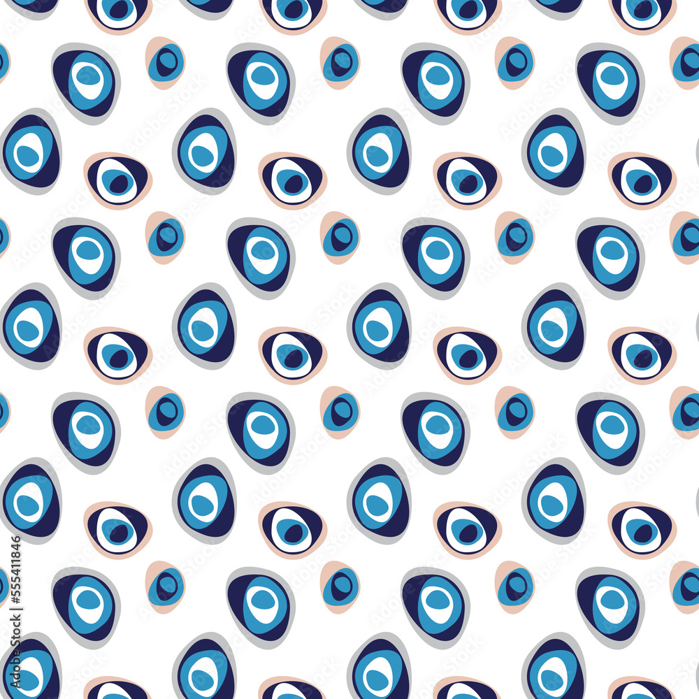 Seamless pattern with eye and beads. Seamless pattern with eye and beads.