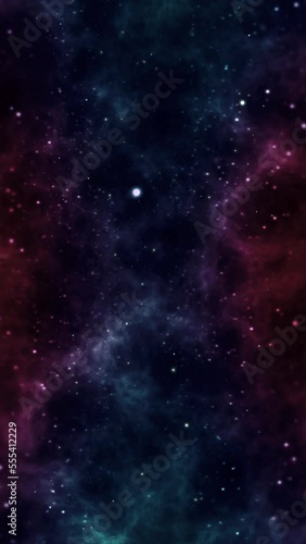 mystical deep dark space small particles glowing abstract background 4k render Vertical video