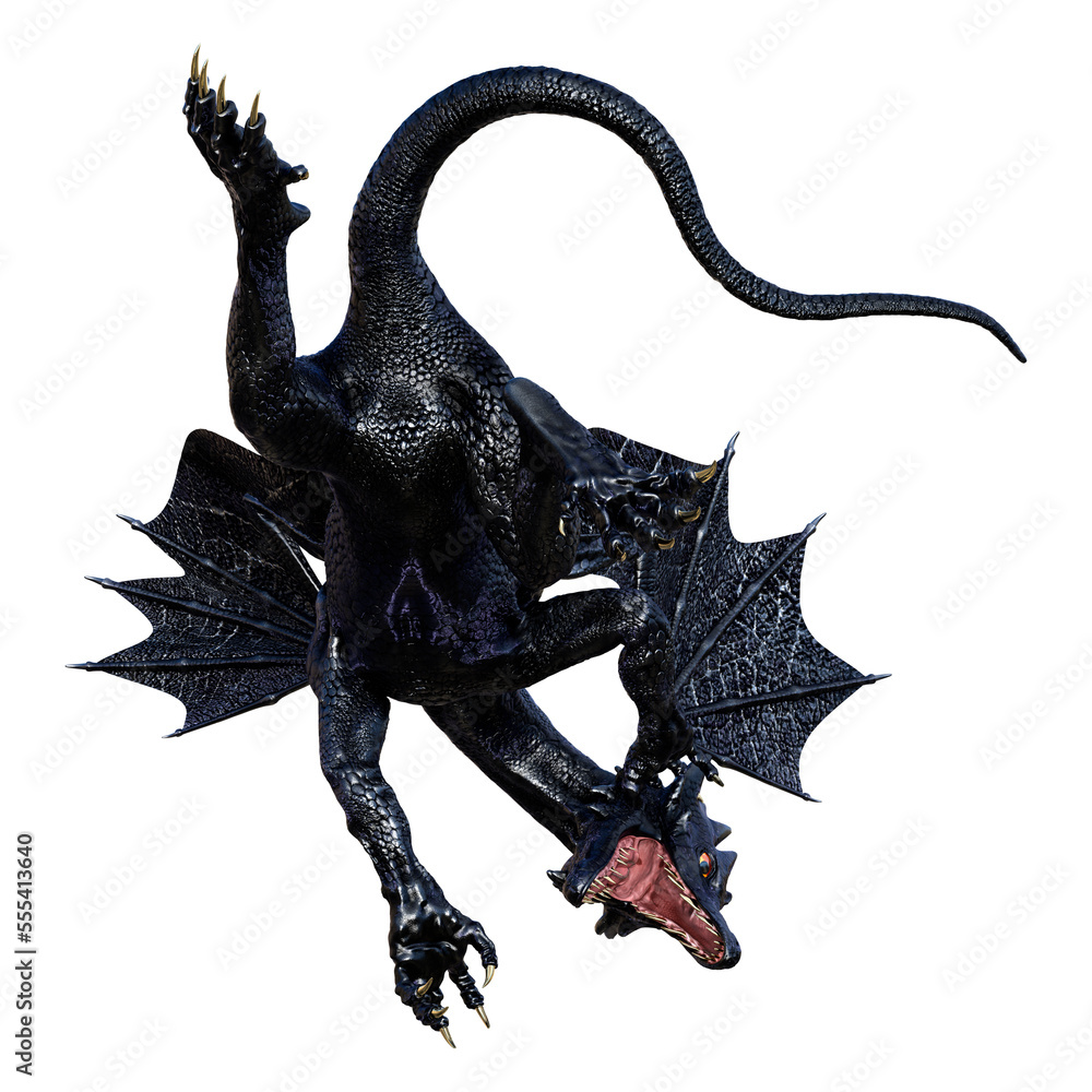Fototapeta premium 3D Rendering Fairy Tale Dragon on White