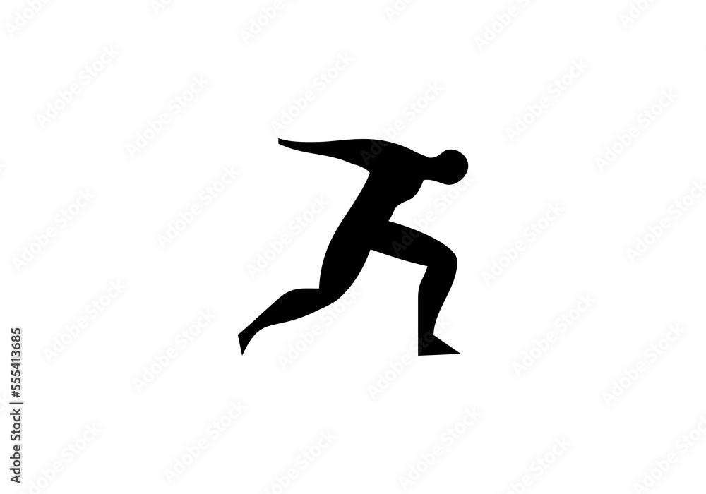 fitness sport person silhouette logo initial company icon business logo background illustration fitness sport person silhouette logo initial company icon business logo background illustration