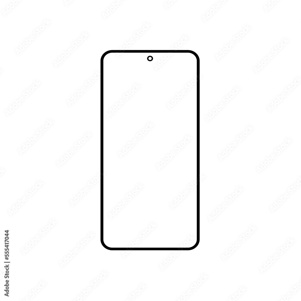 Mobile screen vector illustration on white background, technology flat design. Mobile screen vector illustration on white background, technology flat design.
