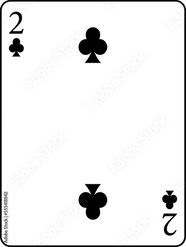 A deck of poker cards. Clubs deuce.