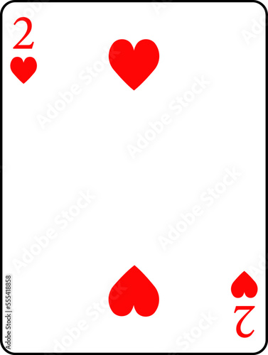 Hearts deuce. A deck of poker cards.